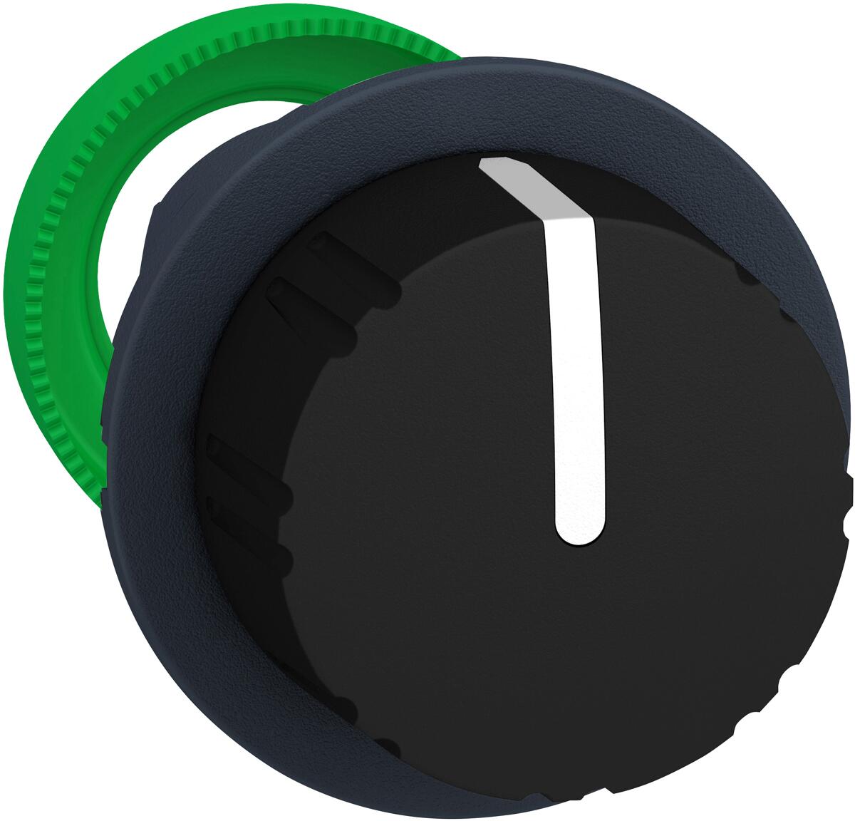 Schneider Electric ZB5FD89 Harmony XB5F, Drehschalter, Frontelement, Kunststoff, 30mm, 3 Stellungen, Mitte Links rastend, schwarz