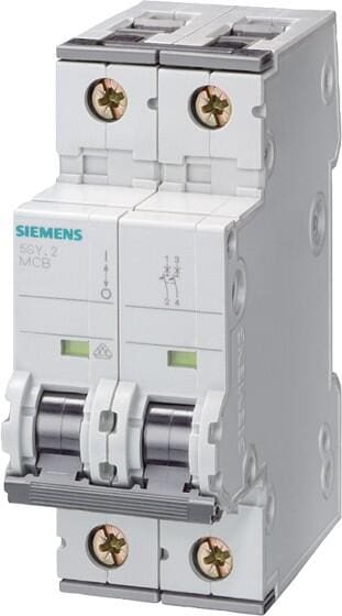 Siemens 5SY4208-7 Leitungsschutzschalter 400V 10kA, 2-polig, C, 8A, T=70mm