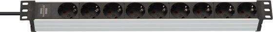 Brennenstuhl Alu-Line 19" Steckdosenleiste 9-fach, 2m Kabel, schwarz (1390007009)