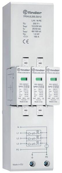 Finder 7P.04.8.255.S012 Kombiableiter Typ 1+2