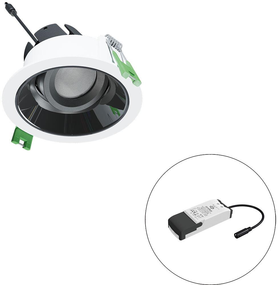 EVN SELECTO LED Deckeneinbau, rund, dreh-/schwenkbar, IP20, 220-240V/AC, 6W, 3000K, 750lm, inkl. Netzgerät, Phase, Reflektor schwarz/hochglänzend, 5.4