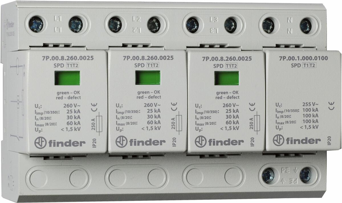 Finder 7P.04.8.260.1025Typ 1+2 Kombiableiter