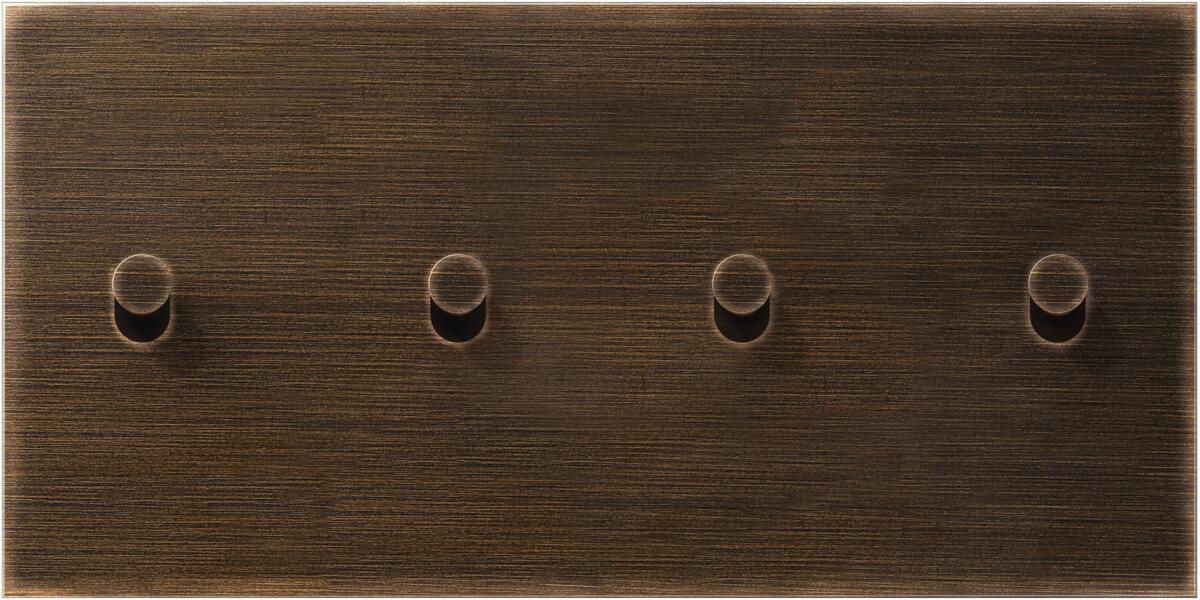 Jung ME12-250ATK26 Abdeckung mit Kipphebel "Kegel", 2fach, 2 x 2 Kipphebel, waagerecht, Serie LS 1912, Messing antik