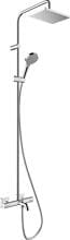 hansgrohe Vernis Shape Duschsystem 230 1 Strahlart mit Wannenthermostat, Kunststoff, 20 l/min, 230 x 170 mm, Chrom, (26284000)