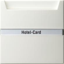 Hotel-Card-Taster 10 A 250 V~ mit Beschriftungsfeld, beleuchtbar Wechsler 1polig, S-color, Reinweiß, Gira 014040