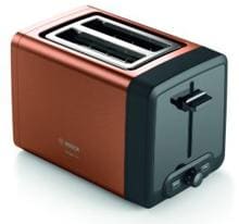 Bosch TAT4P429DE Kompakt Toaster, 970W, DesignLine, Auftau- und Aufwärmfunktion, Gleichmäßiges Röstbild, Kupfer