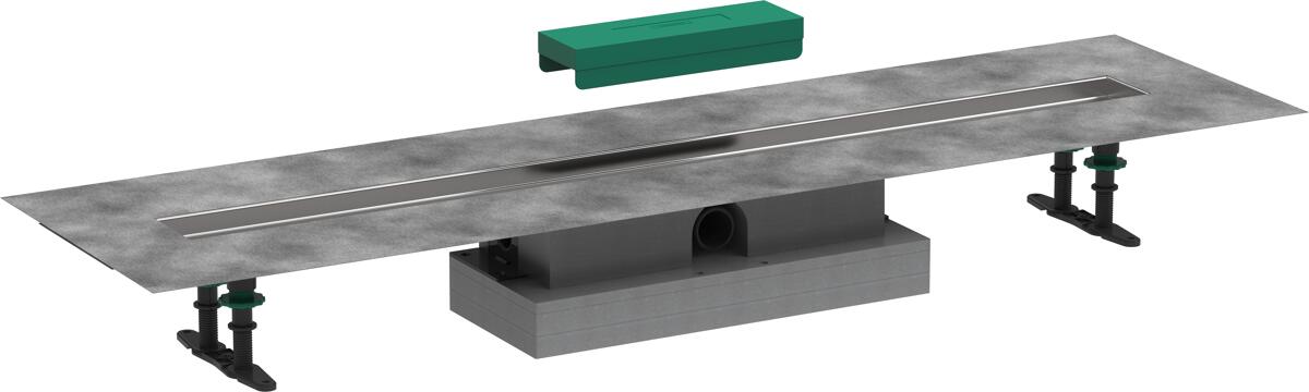 hansgrohe uBox universal Komplettset für flache Installation 1000 für Duschrinnen Fertigsets, Kunststoff/Edelstahl, (56020180)