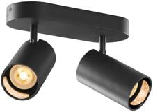 SLV ASTO TUBE Deckenaufbauleuchte, zylindrisch, GU10, 2x max. 10 W, schwarz (1006425)