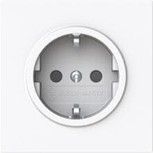 Busch-Jaeger 23 EUCB-44G SCHUKO Steckdose Safety+, art linear, Schraubklemmen, studioweiß glänzend (2CKA002013A5505)