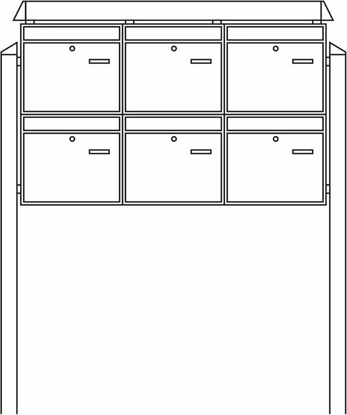Burg Wächter 86440 W Terzo-Anlage, mit 6x Briefkästen Potsdam, Stahl, weiß (86440)