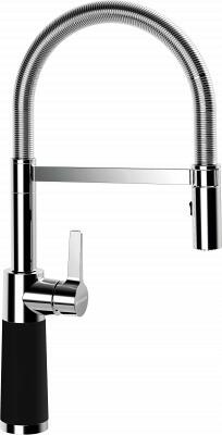 Schock SC-550 Einhebelmischer, flexibler Auslauf, Schwenkbereich 150°, Hochdruck, Cristadur, chrom/night (558000NGT)