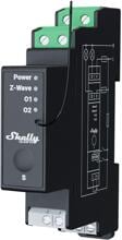 Shelly Qubino Wave Pro 2PM Relaisschalter, mit Leistungsmessung, Z-Wave, 2-Kanal, 2x 16A, Hutschiene (Shelly_W_Pro_2PM)