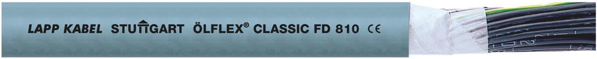 Lapp ÖLFLEX CLASSIC FD 810 Steuerleitung 7G1, Core-Line, PVC, 1mm², grau, 100m (0026134/100)