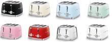 Smeg TSF03 50's Style, 4-Schlitz-Toaster, 2000 W, 2 x 6 Röstgradstufen, 3 Automatikprogramme