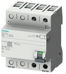 Siemens 5SV3621-4 FI-Schutzschalter, 2-polig, Typ B, kurzzeitverzögert, 16A, 300mA, 230V