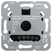 Gira 247200 Einsatz Raumtemperaturregler 230 V~ mit Öffner bzw. Schließer, Ausschalter und Kontrolllicht