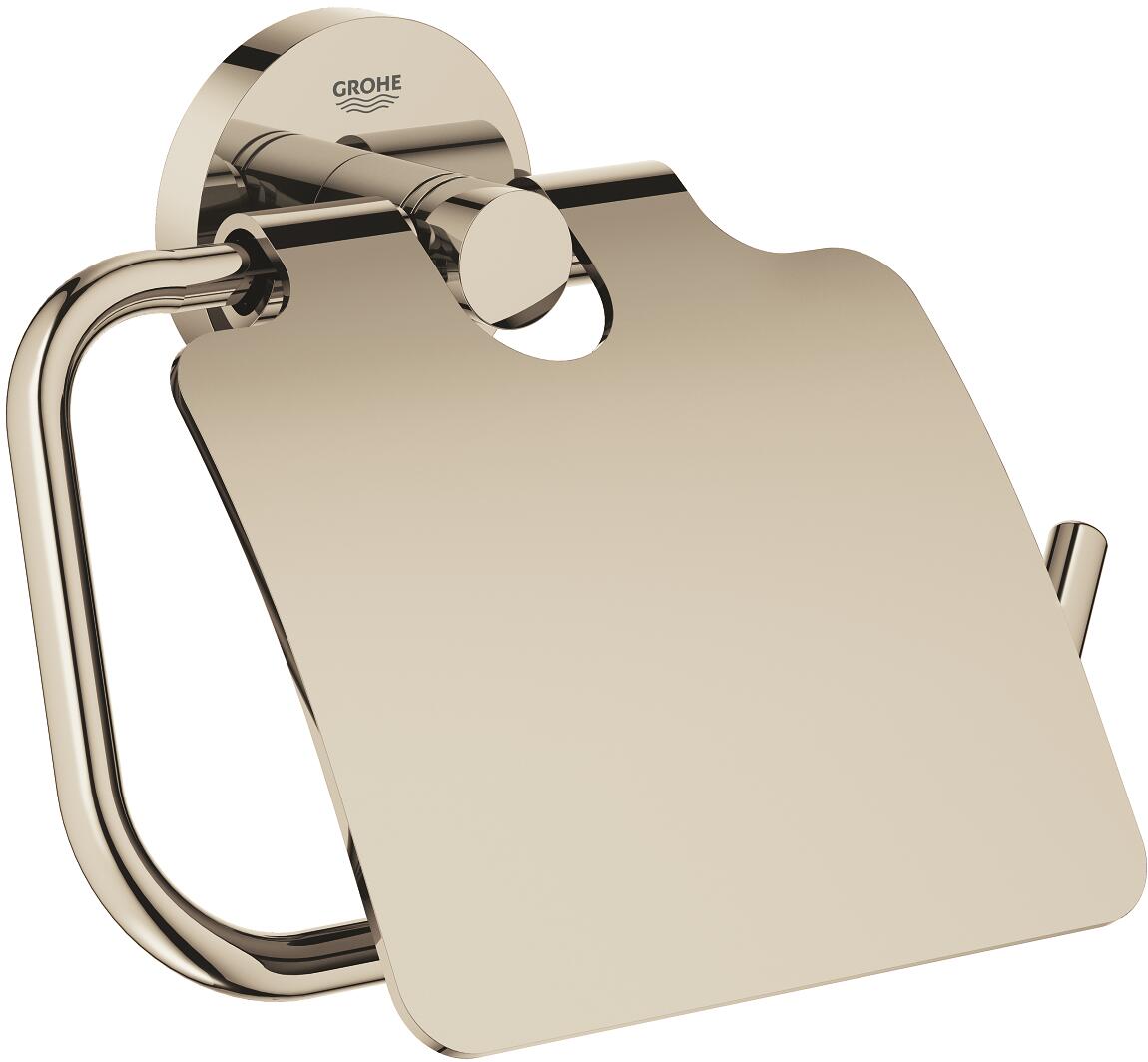 GROHE Essentials WC-Papierhalter, mit Deckel, nickel poliert (40367BE1)