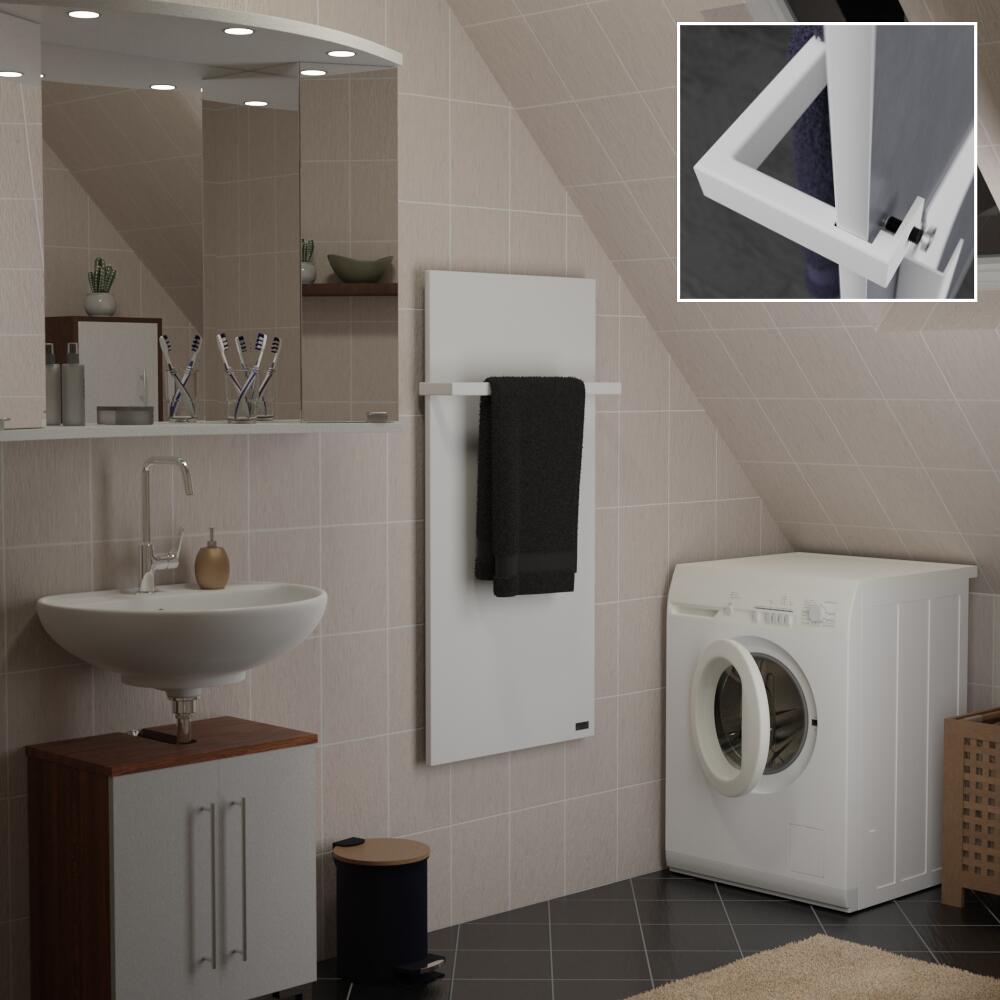 InfraNOMIC Z-HH-Steel Handtuchhalter für Steel Line, RAL9016, Breite 57cm