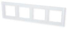 Jung AC 584 GL WW Glasrahmen 4-fach für waagerechte und senkrechte Kombination für die Serie A, Glas Alpinweiß, A creation Rahmen