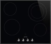 Smeg SE364ETBM Autarkes Glaskeramikkochfeld, 60 cm breit, Facettenschliff, Bedienknebel