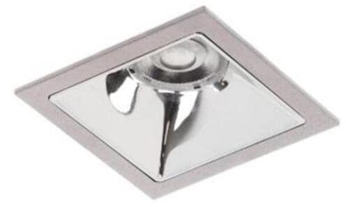 Brumberg Apollo Mini LED-Einbaudownlight, 230 V AC, 50 Hz, 3.000 K, 10,5 W, 55°, CRI > 90, quadratisch, silber (40642163DA)