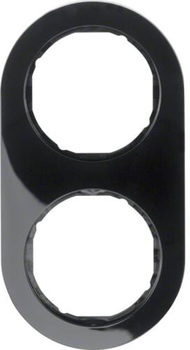 Berker 10122045 Rahmen, 2fach, Serie R.Classic, schwarz glänzend