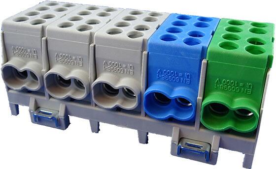 Pollmann HLAK 25-5/10-S Hauptleitungs-Abzweigklemme, grau/blau/grün (2080516)