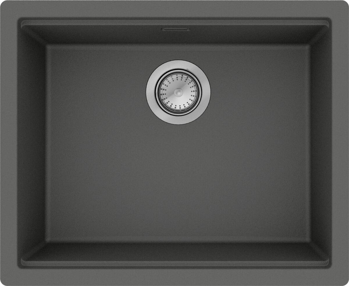 hansgrohe S53 S530-U500 Unterbauspüle 500 mit manueller Ablaufgarnitur, SilicaTec, steingrau (43458290)