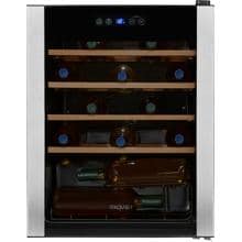 Exquisit WS1-24-GTE-030G Stand Weinkühlschrank, 48 cm breit, 24 Standardweinflaschen, Isolierglastür, Temperatureinstellung, schwarz