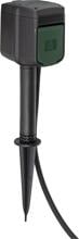 Brennenstuhl Connect WiFi Gartensteckdose 2-fach / WLAN Außensteckdose IP44 mit Erdspieß und Montageplatte, 10m Kabel, schwarz (1154540601)