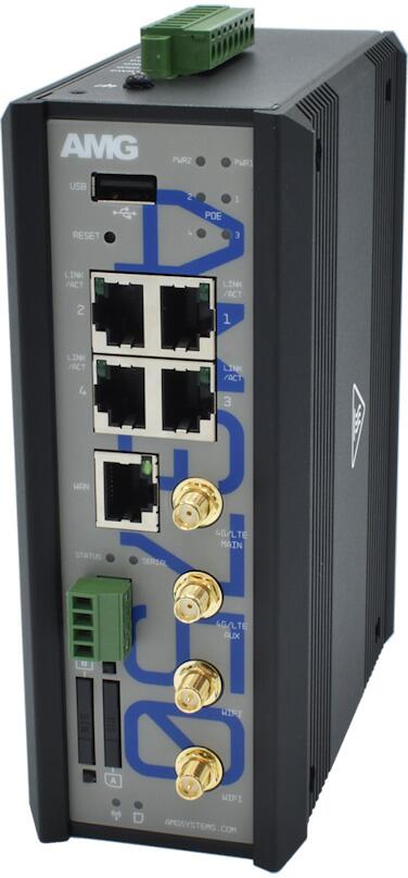 Vision Net 404 Router Hanwha Vision PoE Router Industrial-Ethernet-Lösungen, 4G/LTE, Cat4 ...