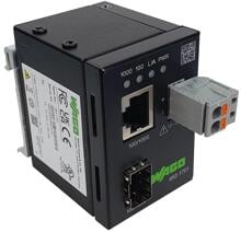 Wago 852-1701 Industrial Media Converter, Kupfer zu SFP-Port, 100/1000 BASE, schwarz