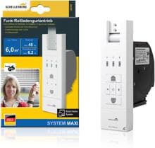 Schellenberg RolloDrive 65 Premium Rollladengurtantrieb, bis 6 m², elektrischer Gurtwickler Unterputz mit Funk, weiß (22767)