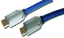 PROTEC.class PHDMI S3, High Speed-HDMI-Kabel, 3m, Stoff-Mantel, blau/schwarz