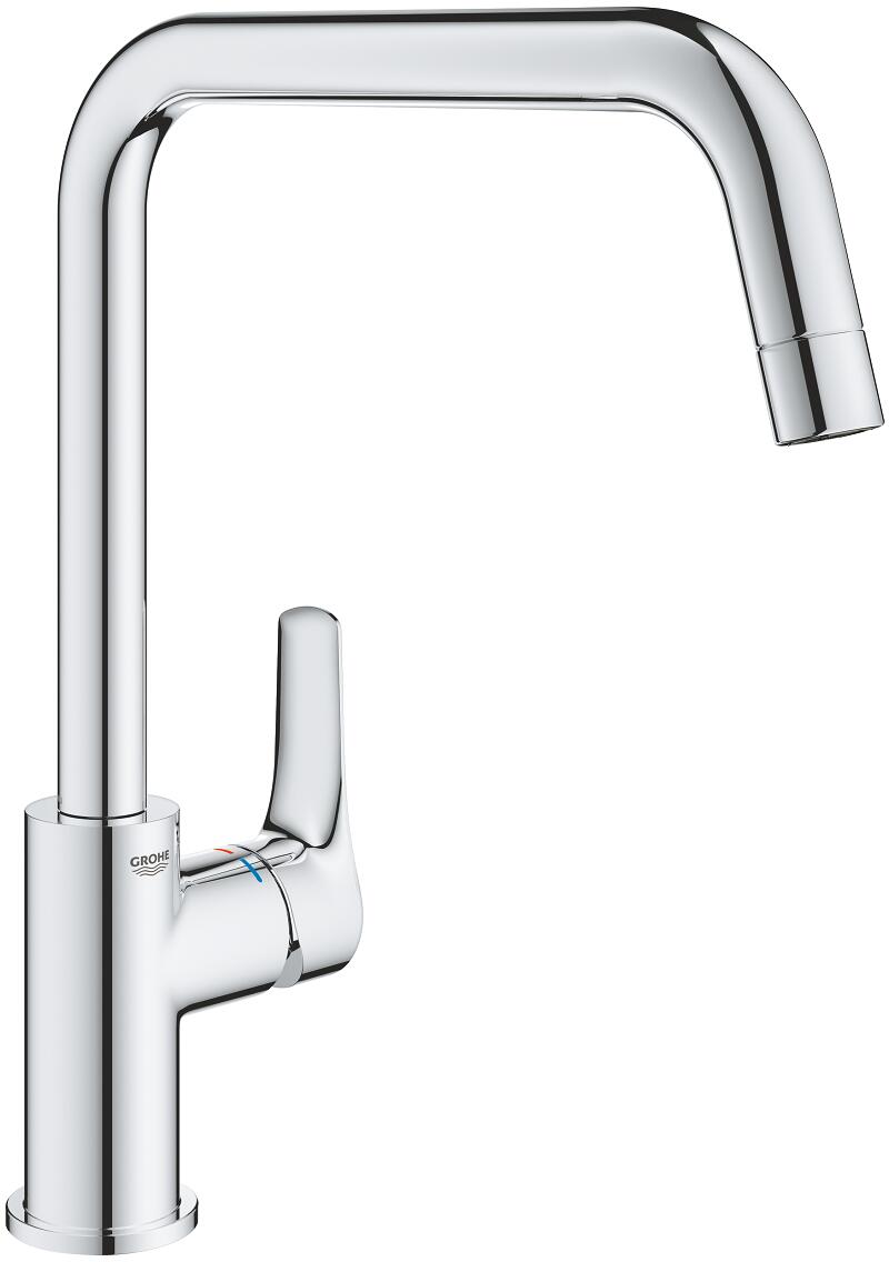 GROHE Eurosmart Einhand-Spültischbatterie, hoher Auslauf, schwenkbarer Rohrauslauf, Schwenkbereich 150°, chrom (30567000)