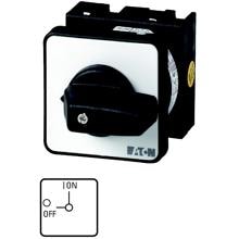 Eaton T3-1-102/E - EIN-AUS-Schalter, T3, 32 A, Einbau, 1 Baueinheit, 2-polig, schwarzer Knebel, Frontschild