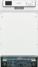Sharp QW-HS12S47EW-DE Teilintegrierter Geschirrspüler, 45 cm breit, 10 Maßgedecke, Startvorwahl, Express 50", AquaStop, weiß