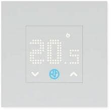 Finder Unterputz Raumthermostat, flaches Design, 1 Wechsler 5 A/250 V AC, Beleuchtetes LED Matrix Display, weiß (1T.T1.8.230.0000)