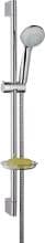 hansgrohe Crometta 85 Duschset Vario mit Duschstange 65 cm und Seifenschale, Messing, 17 l/min, 85 mm, Chrom, (27764000)