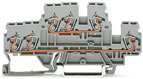 Wago 870-531 3-Leiter-Doppelstockklemme, 2,5 mm², grau