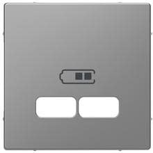 Merten MEG4367-6036 Zentralplatte für USB Ladestation-Einsatz, System Design, Edelstahl