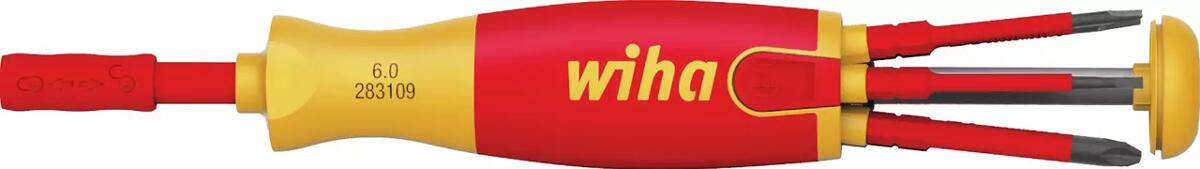 Wiha SB 2831-09021 LiftUp electric Schraubendreher mit Bit-Magazin, rot/gelb (38613)