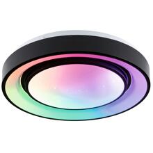 Paulmann LED Deckenleuchte Rainbow mit Regenbogeneffekt RGBW+ 750lm 230V 22W, dimmbar, schwarz/weiß (70544)