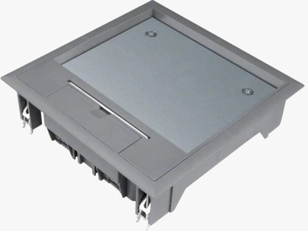 Hager VQ06127011 Versorgungseinheit Q06 200x200mm für 12mm Bodenbelag aus Polyamid eisengrau