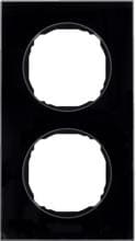 Berker 10122616 Rahmen, 2fach, flach, R.8, Glas schwarz