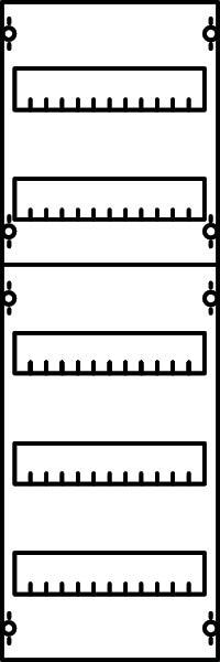 STRIEBEL & JOHN 1V1A /37610 Verteilerfeld BH1, 9-reihig, 1-Feld, 60PLE (2CPX037610R9999), 1350x250x160 mm