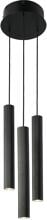 Nordlux Vico 3-Rondel Pendelleuchte, GU10, IP20, 3x5W, dimmbar, gerippte Oberfläche, Metall, schwarz (2412123003)