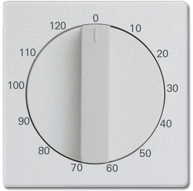 Busch-Jaeger 1771-83-103 Zentralscheibe mit Drehknopf und Aufdruck, future linear, alusilber (2CKA001753A0267)