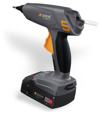 Steinel Akku-Heißklebepistole, Aufheizzeit: 2 min., Fördermenge 20 g/min., 130°C/200°C, ø11mm Klebesticks, inkl. 3x11mm Klebesticks im Papier-Koffer,