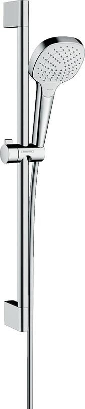 hansgrohe Croma Select E Duschset 110 Vario wassersparend mit Duschstange 65 cm, Messing, 9 l/min, 110 mm, Weiß/Chrom, (26583400)
